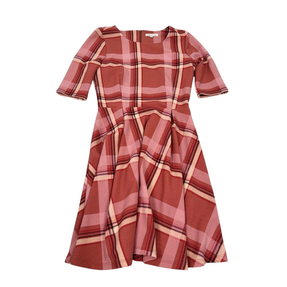 Copper Key‎ Plaid Fit-and-Flare Dress XS